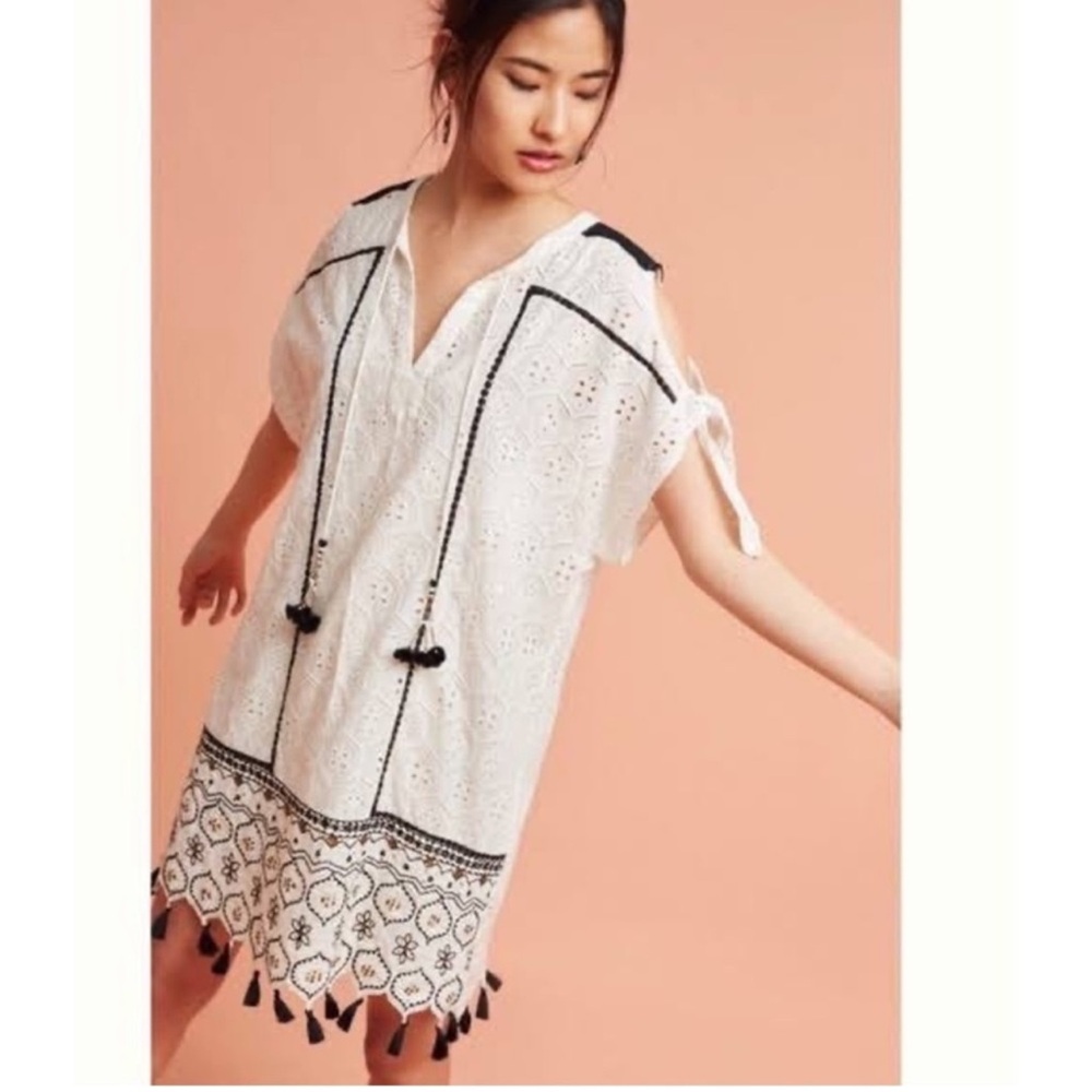 NWT Hemant & Nandita Aditya Lace Tassel Dress Size X-Small